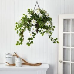 3’ Poinsettia And Variegated Holly Artificial Plant In Metal Hanging Bowl (Real Touch) 11 3’ Poinsettia And Variegated Holly Artificial Plant In Metal Hanging Bowl (Real Touch) -Artificial Trees Store artificial 3 poinsettia and variegated holly artificial plant in metal hanging bowl real touch nearly natural 562603