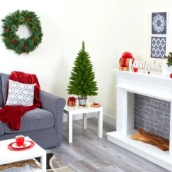 3’ Providence Pine Artificial Christmas Tree In Metal Pot With 50 Warm White Lights And 114 Bendable Branches -Artificial Trees Store artificial 3 providence pine artificial christmas tree with 50 warm white lights and 114 bendable branches nearly natural 244587