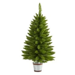 3’ Providence Pine Artificial Christmas Tree In Metal Pot With 50 Warm White Lights And 114 Bendable Branches -Artificial Trees Store artificial 3 providence pine artificial christmas tree with 50 warm white lights and 114 bendable branches nearly natural 322203