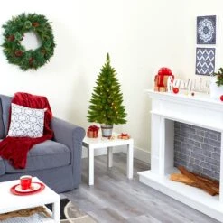 3’ Providence Pine Artificial Christmas Tree In Metal Pot With 50 Warm White Lights And 114 Bendable Branches -Artificial Trees Store artificial 3 providence pine artificial christmas tree with 50 warm white lights and 114 bendable branches nearly natural 967299