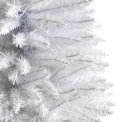 3’ Slim White Artificial Christmas Tree With 50 Warm White LED Lights And 161 Bendable Branches -Artificial Trees Store artificial 3 slim white artificial christmas tree with 50 warm white led lights and 161 bendable branches nearly natural 673893
