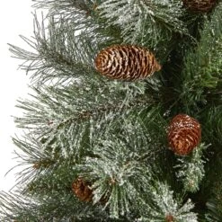 3’ Snowed French Alps Mountain Pine Artificial Christmas Tree With 135 Bendable Branches And Pine Cones -Artificial Trees Store artificial 3 snowed french alps mountain pine artificial christmas tree with 135 bendable branches and pine co nearly natural 947082