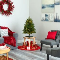 3’ Washington Fir Artificial Christmas Tree With 50 Clear Lights -Artificial Trees Store artificial 3 washington fir artificial christmas tree with 50 clear lights nearly natural 131550