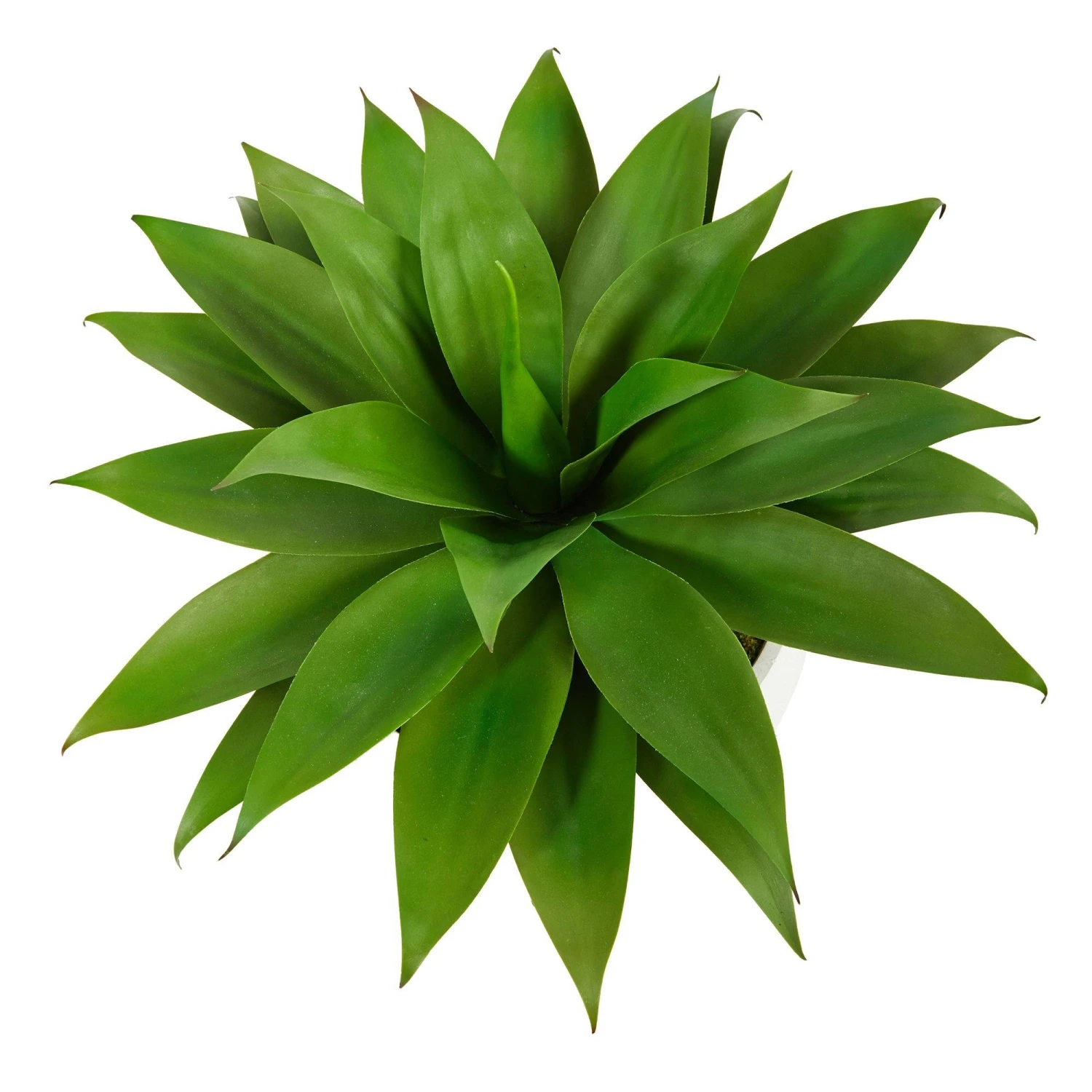 30” Agave Succulent Artificial Plant In White Planter With Metal Stand 3 30” Agave Succulent Artificial Plant In White Planter With Metal Stand - Image 3