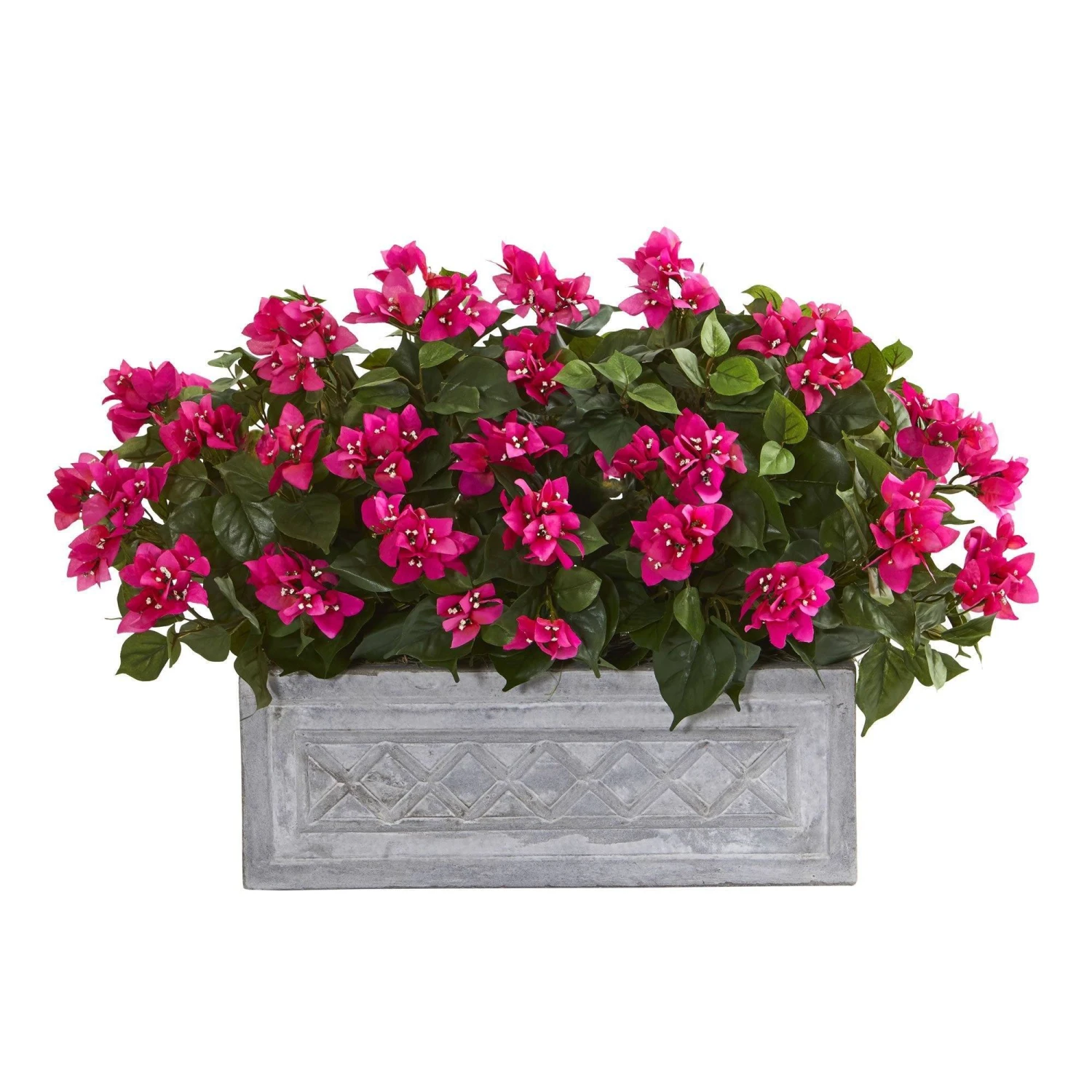 30” Bougainvillea Artificial Plant In Stone Planter 1 30” Bougainvillea Artificial Plant In Stone Planter