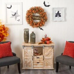 30” Halloween Burlap Ribbon Wreath 7 30” Halloween Burlap Ribbon Wreath -Artificial Trees Store artificial 30 halloween burlap ribbon wreath nearly natural 165447