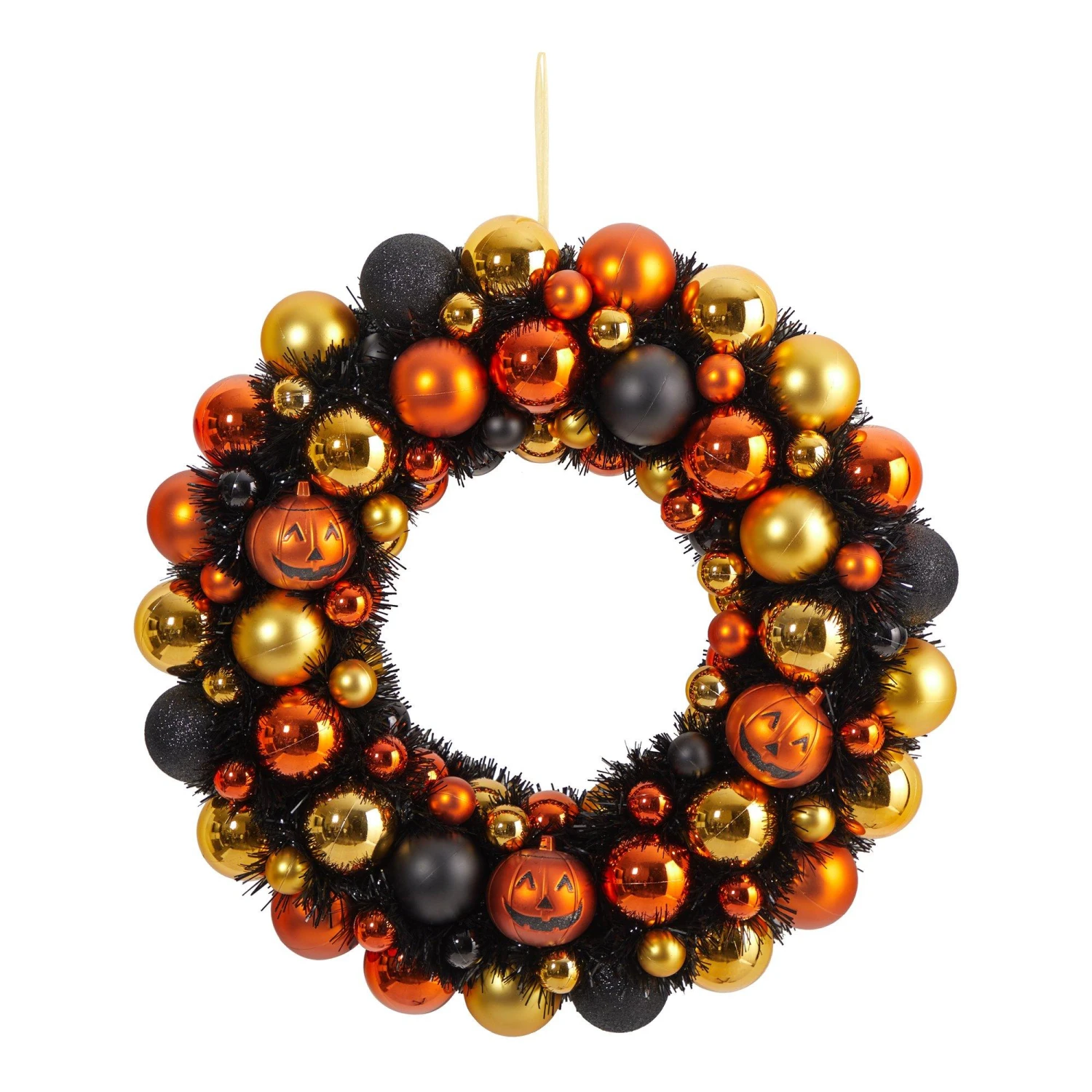 19” Halloween Shatterproof Jack O'lantern Pumpkin Ornament Wreath 1 19” Halloween Shatterproof Jack O'lantern Pumpkin Ornament Wreath