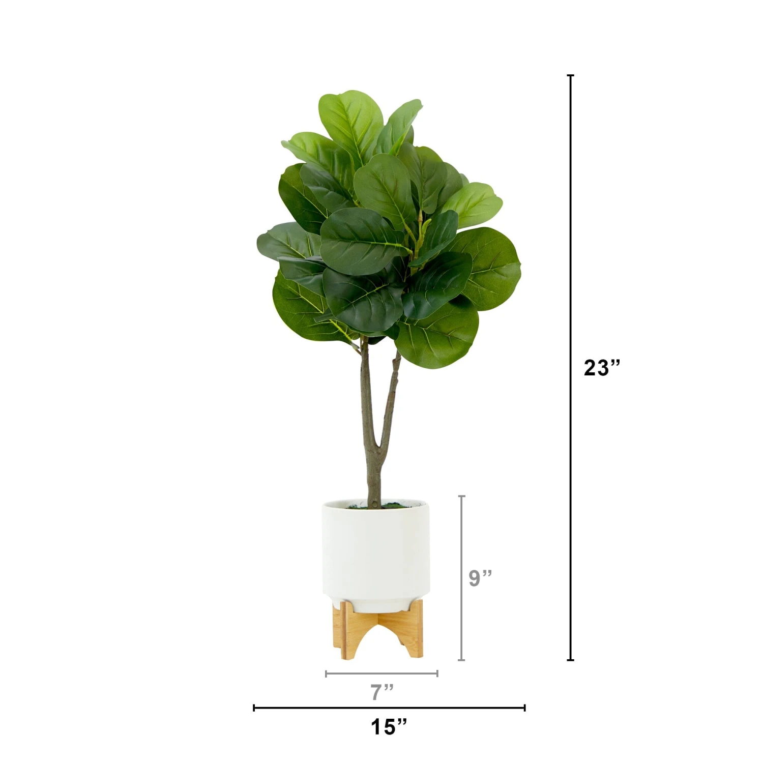 33” Artificial Fiddle Fig With Stand Planter 3 33” Artificial Fiddle Fig With Stand Planter - Image 3
