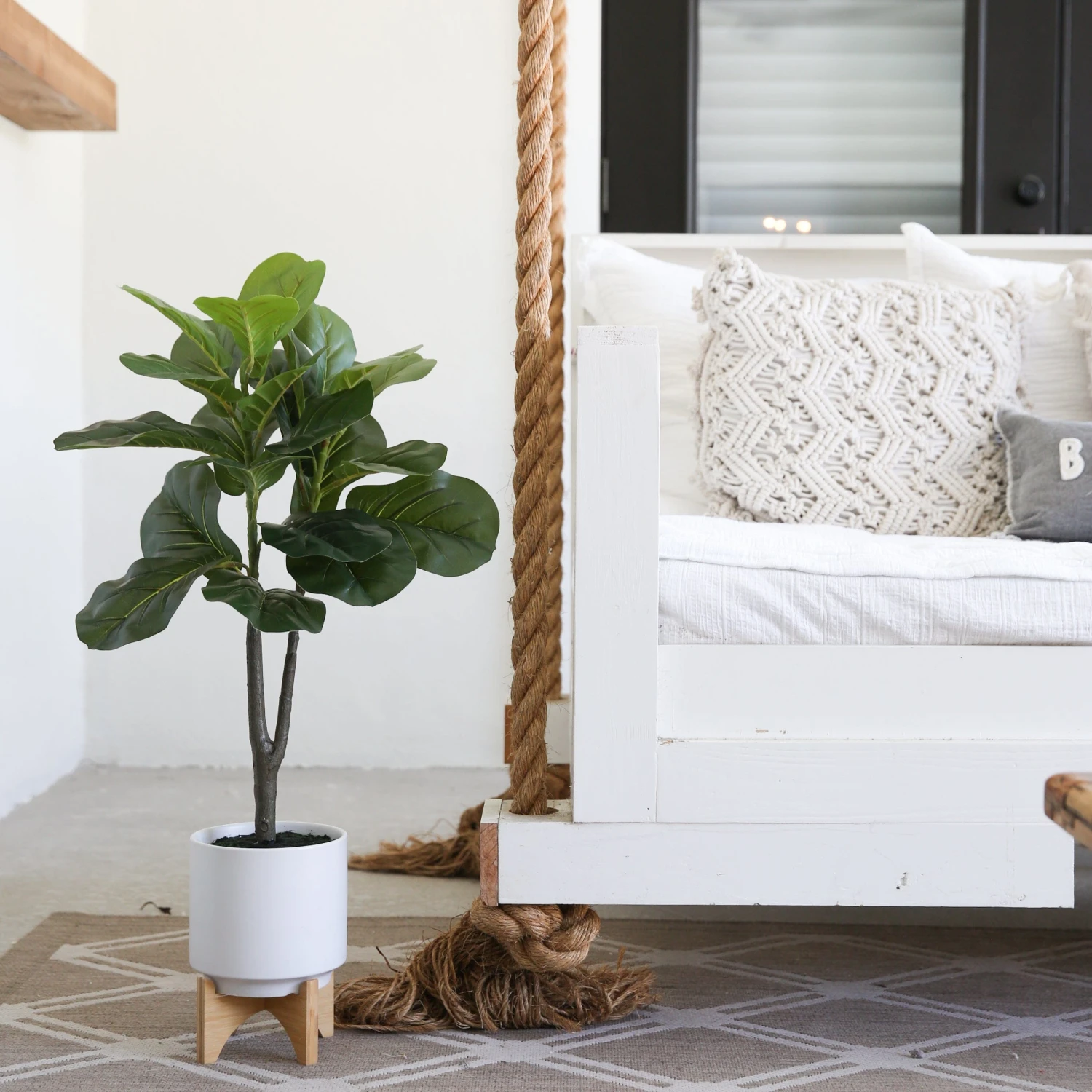 33” Artificial Fiddle Fig With Stand Planter 2 33” Artificial Fiddle Fig With Stand Planter - Image 2