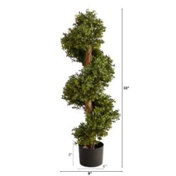 33” Boxwood Topiary Spiral Artificial Tree (Indoor/Outdoor) -Artificial Trees Store artificial 33 boxwood topiary spiral artificial tree indooroutdoor nearly natural 365866