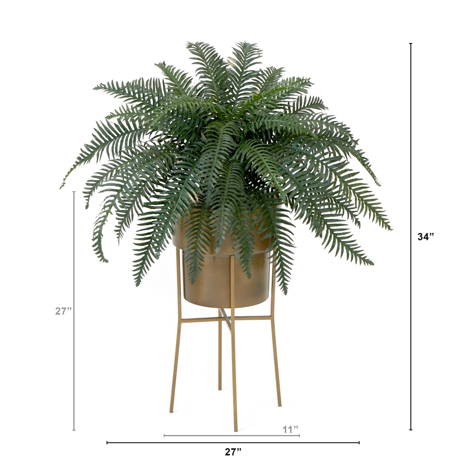 34” Artificial River Fern Plant In Metal Planter With Stand DIY KIT 3 34” Artificial River Fern Plant In Metal Planter With Stand DIY KIT - Image 3