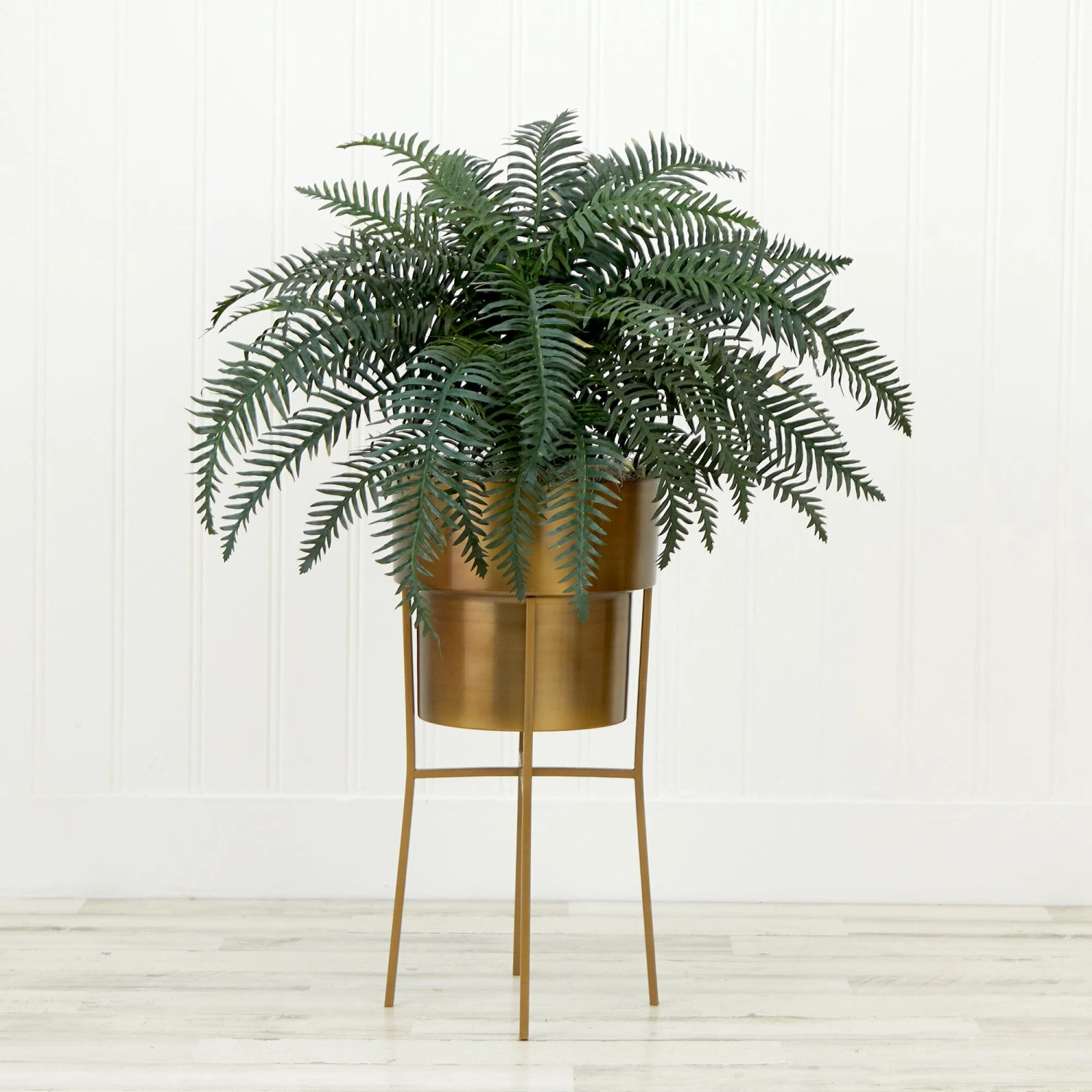 34” Artificial River Fern Plant In Metal Planter With Stand DIY KIT 2 34” Artificial River Fern Plant In Metal Planter With Stand DIY KIT - Image 2