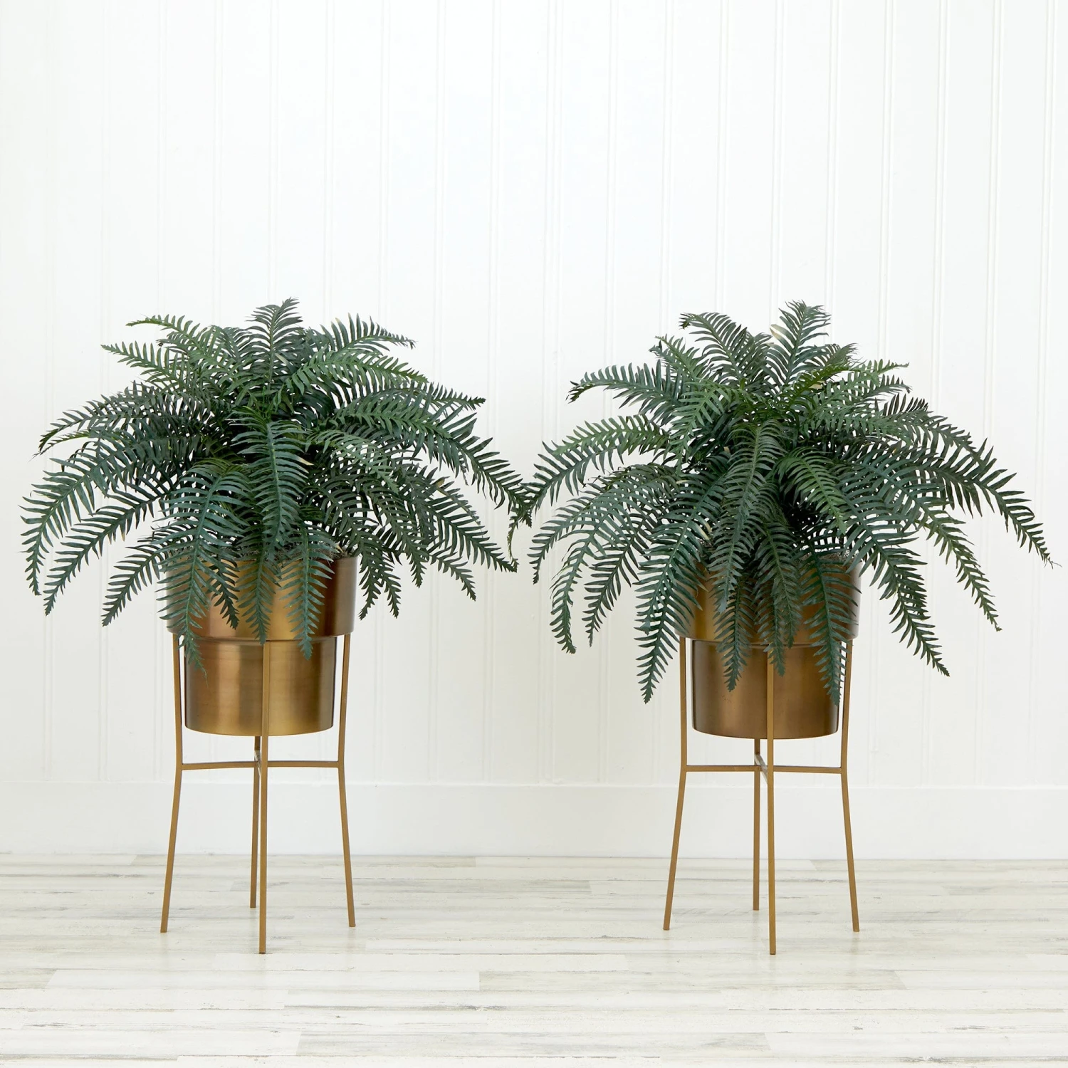 34” Artificial River Fern Plant In Metal Planter With Stand DIY KIT - Set Of 2 4 34” Artificial River Fern Plant In Metal Planter With Stand DIY KIT - Set Of 2 - Image 4