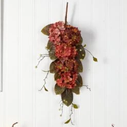 35” Autumn Hydrangea And Berry Artificial Fall Tear Drop -Artificial Trees Store artificial 35 autumn hydrangea and berry artificial fall tear drop nearly natural 225125