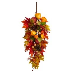 35” Autumn Maple Leaf And Berries Fall Teardrop