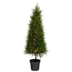 3.5’ Cypress Artificial Tree With 350 LED Lights UV Resistant (Indoor/Outdoor)