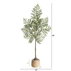 35'' Frosted Pine Artificial Christmas Tree In Decorative Planter -Artificial Trees Store artificial 35 frosted pine artificial christmas tree in decorative planter nearly natural 105444