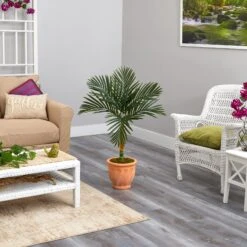 3.5’ Golden Cane Artificial Palm Tree In Terra-Cotta Planter -Artificial Trees Store artificial 35 golden cane artificial palm tree in terra cotta planter nearly natural 785876