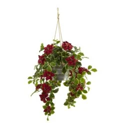 3.5’ Poinsettia And Variegated Holly Artificial Plant In Hanging Metal Bucket (Real Touch) 9 3.5’ Poinsettia And Variegated Holly Artificial Plant In Hanging Metal Bucket (Real Touch) -Artificial Trees Store artificial 35 poinsettia and variegated holly artificial plant in hanging metal bucket real touch nearly natural 581787