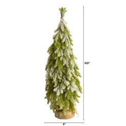 35” Snow Flocked Down Swept Holiday Artificial Christmas Tree In Burlap Base -Artificial Trees Store artificial 35 snow flocked down swept holiday artificial christmas tree in burlap base nearly natural 912010