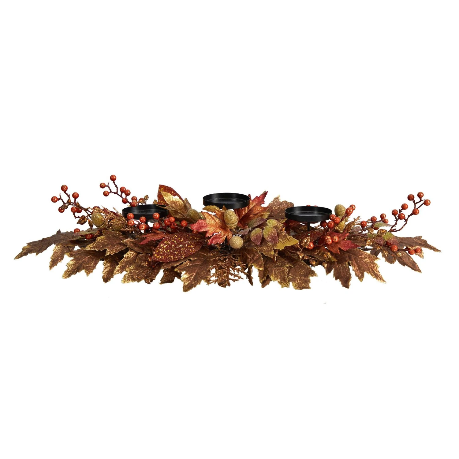 36” Autumn Maple Leaves And Berries Fall Harvest Candelabrum Arrangement 1 36” Autumn Maple Leaves And Berries Fall Harvest Candelabrum Arrangement