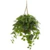38” London Ivy Artificial Plant In Hanging Basket (Real Touch)