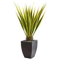 4’ Agave Artificial Plant In Black Planter