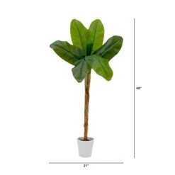 4' Artificial Banana Tree In Decorative Planter -Artificial Trees Store artificial 4 artificial banana tree in decorative planter plant in planter nearly natural 535356