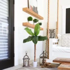 4' Artificial Banana Tree In Decorative Planter -Artificial Trees Store artificial 4 artificial banana tree in decorative planter plant in planter nearly natural 918194