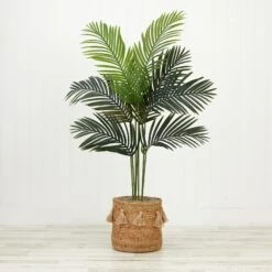 4' Artificial Paradise Palm Tree With Handmade Jute & Cotton Basket With Tassels DIY KIT 7 4' Artificial Paradise Palm Tree With Handmade Jute & Cotton Basket With Tassels DIY KIT -Artificial Trees Store artificial 4 artificial paradise palm tree with handmade jute cotton basket with tassels diy kit plant in planter nearly natural 627759