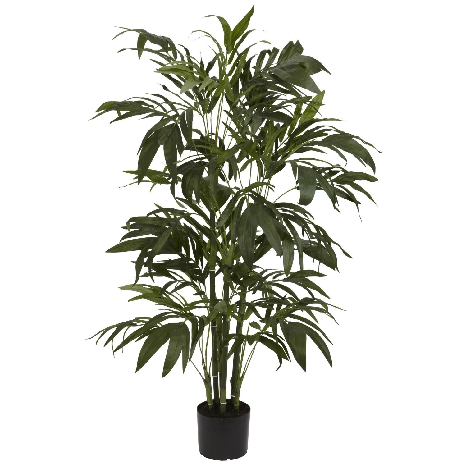 4' Green Bamboo Palm Artificial Silk Tree 1 4' Green Bamboo Palm Artificial Silk Tree