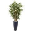 4’ Bamboo Tree In Gray Cylinder Planter