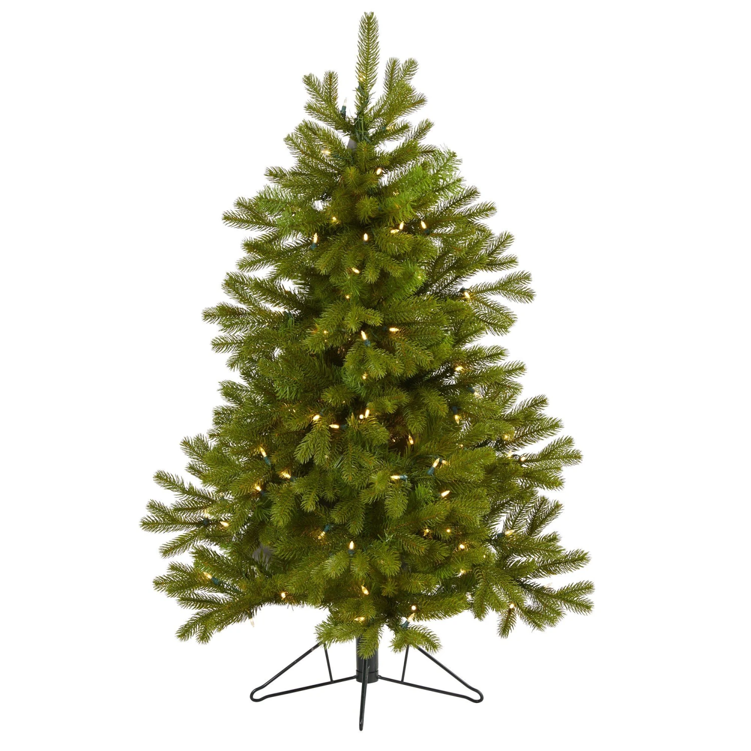 4' Cambridge Spruce Flat Back Artificial Christmas Tree With 100 Warm White (Multifunction) LED Lights And 221 Bendable Branches 1 4' Cambridge Spruce Flat Back Artificial Christmas Tree With 100 Warm White (Multifunction) LED Lights And 221 Bendable Branches