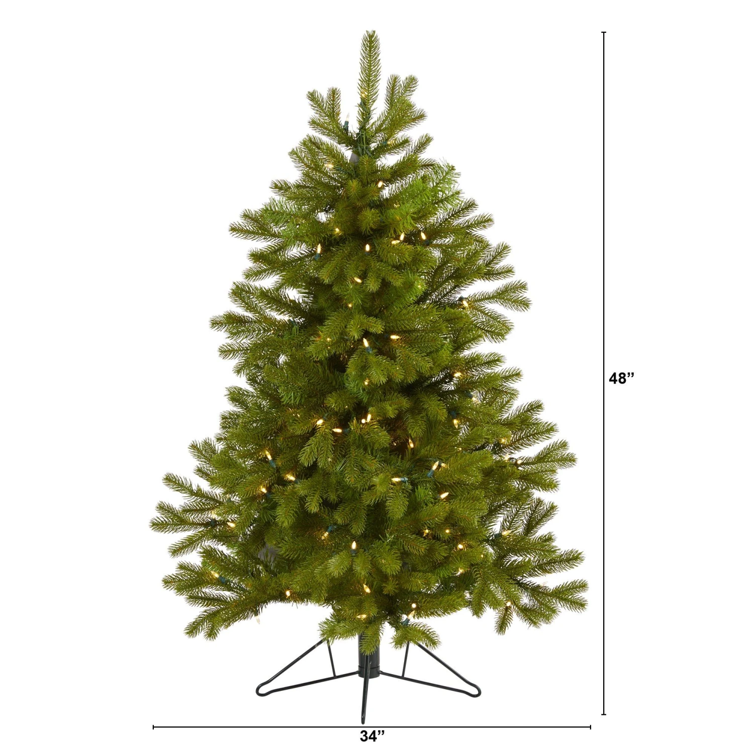 4' Cambridge Spruce Flat Back Artificial Christmas Tree With 100 Warm White (Multifunction) LED Lights And 221 Bendable Branches 2 4' Cambridge Spruce Flat Back Artificial Christmas Tree With 100 Warm White (Multifunction) LED Lights And 221 Bendable Branches - Image 2