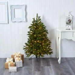 4' Cambridge Spruce Flat Back Artificial Christmas Tree With 100 Warm White (Multifunction) LED Lights And 221 Bendable Branches 16 4' Cambridge Spruce Flat Back Artificial Christmas Tree With 100 Warm White (Multifunction) LED Lights And 221 Bendable Branches -Artificial Trees Store artificial 4 cambridge spruce flat back artificial christmas tree with 100 warm white multifunction led lights and 221 bendable branches nearly natural 561997