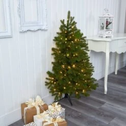 4' Cambridge Spruce Flat Back Artificial Christmas Tree With 100 Warm White (Multifunction) LED Lights And 221 Bendable Branches 17 4' Cambridge Spruce Flat Back Artificial Christmas Tree With 100 Warm White (Multifunction) LED Lights And 221 Bendable Branches -Artificial Trees Store artificial 4 cambridge spruce flat back artificial christmas tree with 100 warm white multifunction led lights and 221 bendable branches nearly natural 889151