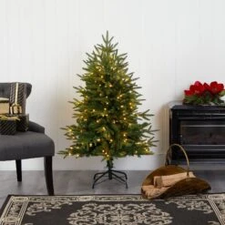 4’ Colorado Mountain Fir “Natural Look” Artificial Christmas Tree With 150 Clear LED Lights -Artificial Trees Store artificial 4 colorado mountain fir natural look artificial christmas tree with 150 clear led lights nearly natural 210017