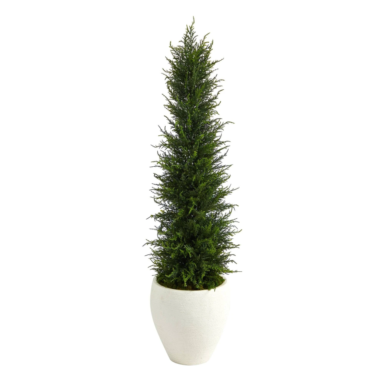 4’ Cypress Artificial Tree In White Planter UV Resistant (Indoor/Outdoor) 1 4’ Cypress Artificial Tree In White Planter UV Resistant (Indoor/Outdoor)