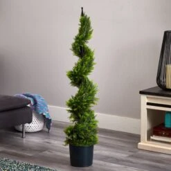 4' Cypress Spirial Silk Tree -Artificial Trees Store artificial 4 cypress spirial silk tree nearly natural 527118