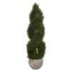 4’ Double Pond Cypress Spiral Artificial Tree In Sand Colored Planter (Indoor/Outdoor)