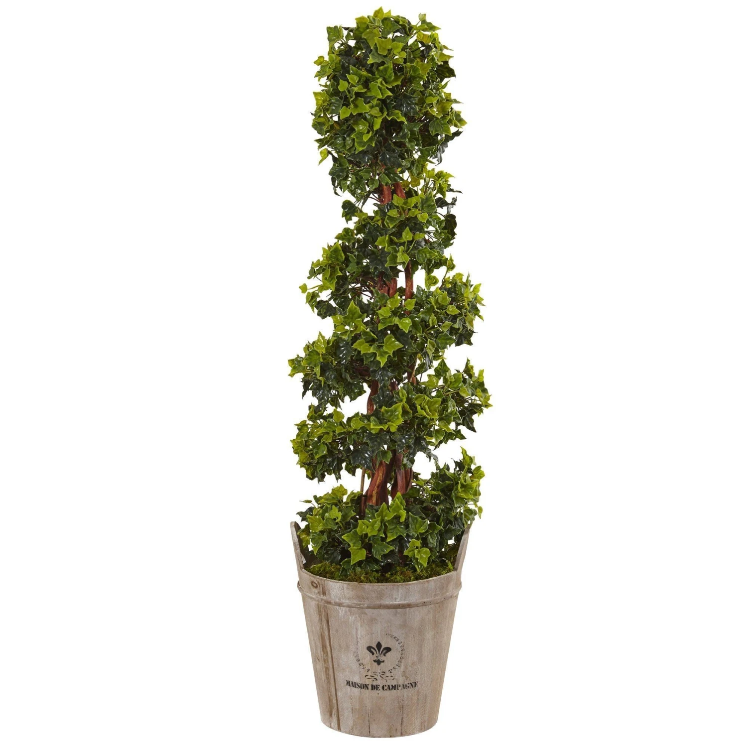 4’ English Ivy Tree In Farmhouse Planter UV Resistant (Indoor/Outdoor) 1 4’ English Ivy Tree In Farmhouse Planter UV Resistant (Indoor/Outdoor)