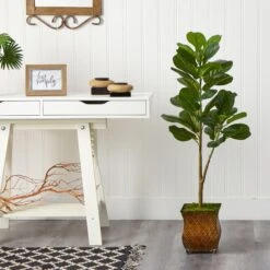 4’ Fiddle Leaf Fig Artificial Tree In Metal Planter With Faux Moss 6 4’ Fiddle Leaf Fig Artificial Tree In Metal Planter With Faux Moss -Artificial Trees Store artificial 4 fiddle leaf fig artificial tree in metal planter nearly natural 970668