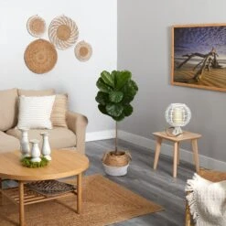 4’ Fiddle Leaf Tree In Boho Chic Handmade Cotton & Jute White Woven Planter UV Resistant 7 4’ Fiddle Leaf Tree In Boho Chic Handmade Cotton & Jute White Woven Planter UV Resistant -Artificial Trees Store artificial 4 fiddle leaf tree in boho chic handmade cotton jute white woven planter uv resistant nearly natural 644329