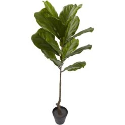 4’ Fiddle Leaf Tree UV Resistant (Indoor/Outdoor) -Artificial Trees Store artificial 4 fiddle leaf tree uv resistant indooroutdoor nearly natural 478605