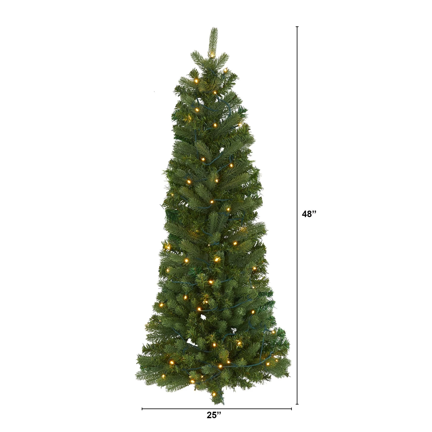 4' Flat Back Wall Hanging Artificial Christmas Tree With 50 Clear LED Lights 2 4' Flat Back Wall Hanging Artificial Christmas Tree With 50 Clear LED Lights - Image 2