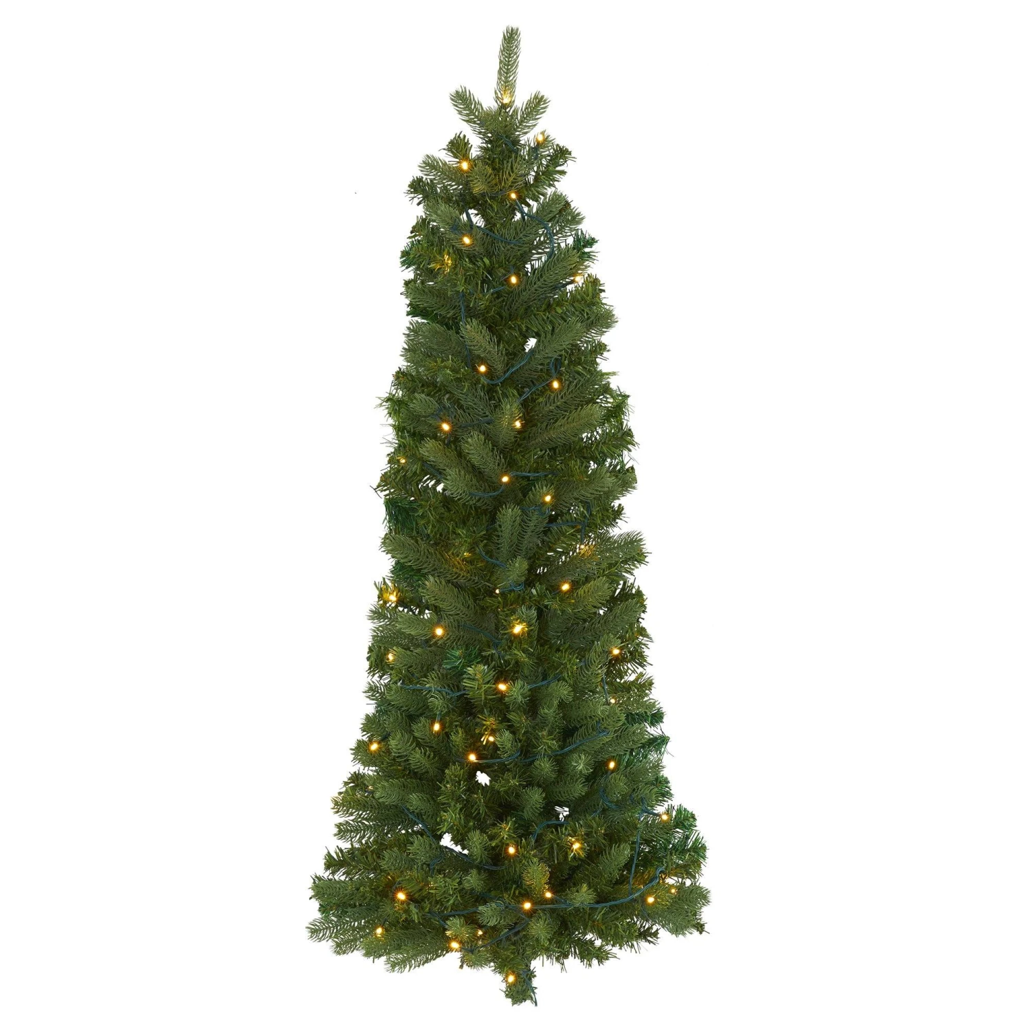 4' Flat Back Wall Hanging Artificial Christmas Tree With 50 Clear LED Lights 1 4' Flat Back Wall Hanging Artificial Christmas Tree With 50 Clear LED Lights