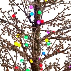 4’ Frosted Berry Twig Artificial Christmas Tree -Artificial Trees Store artificial 4 frosted berry twig tree with 100 multicolored gum ball led lights and 240 bendable branches nearly natural 269337