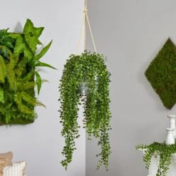 4’ Gleditsia Artificial Plant In Hanging Metal Bucket UV Resistant (Indoor/Outdoor) -Artificial Trees Store artificial 4 gleditsia artificial plant in hanging metal bucket uv resistant indooroutdoor nearly natural 936192