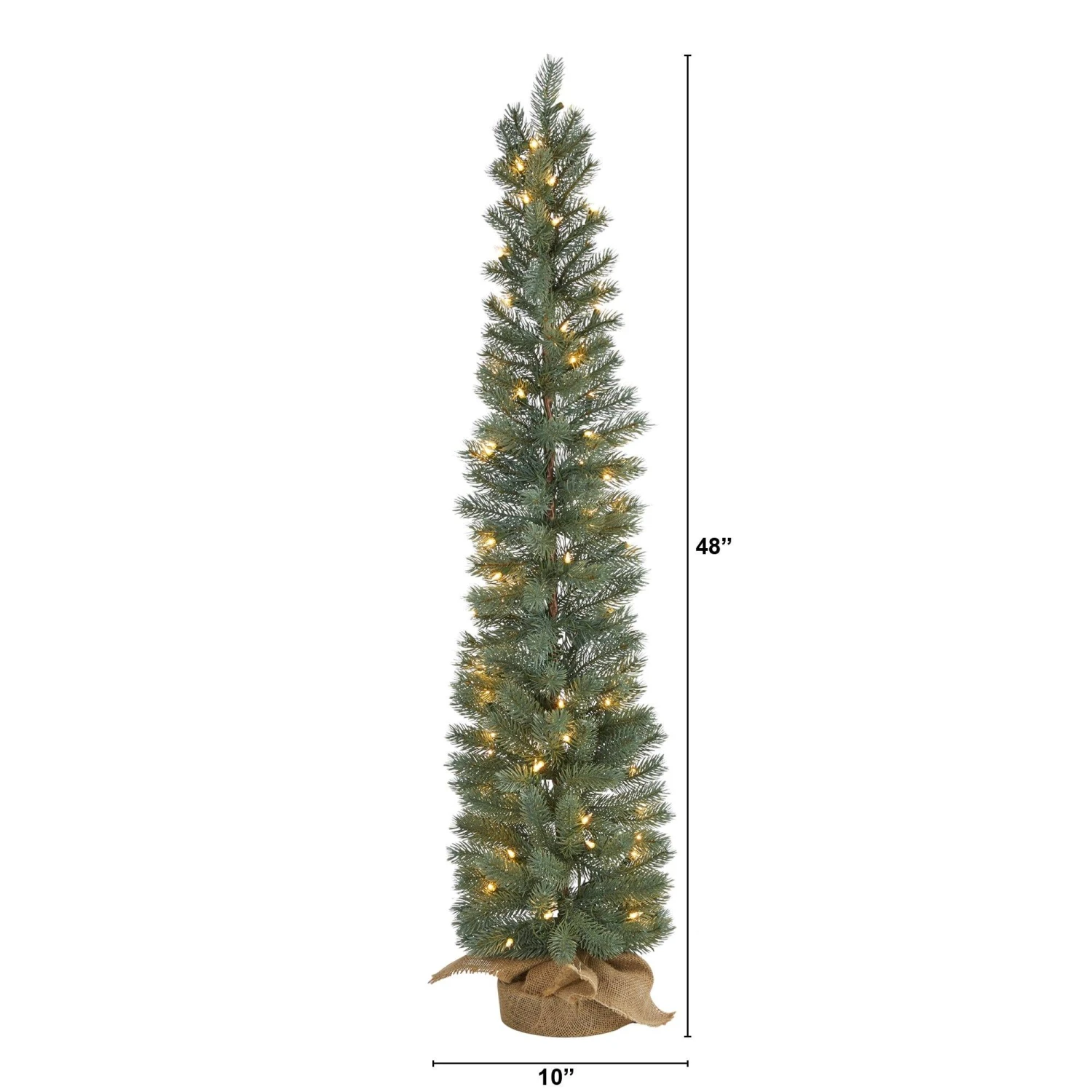 4’ Green Pine Artificial Christmas Tree With 70 Warm White Lights Set In A Burlap Base 2 4’ Green Pine Artificial Christmas Tree With 70 Warm White Lights Set In A Burlap Base - Image 2