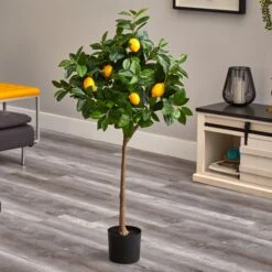 4’ Lemon Tree Artificial -Artificial Trees Store artificial 4 lemon tree artificial nearly natural 804711